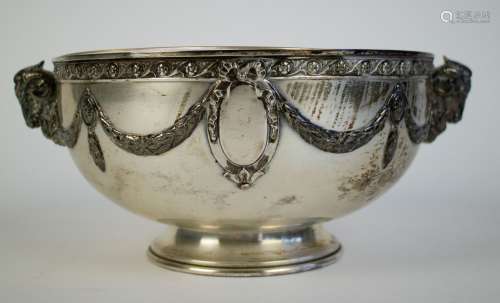 Silver bowl decorated with ram heads