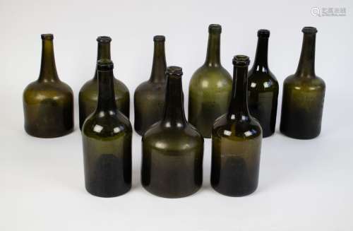 Lot old glass bottles