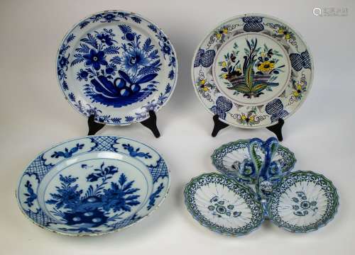 Lot DELFT and French biscuit dish