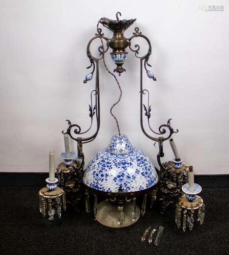 Delft blue porcelain chandelier