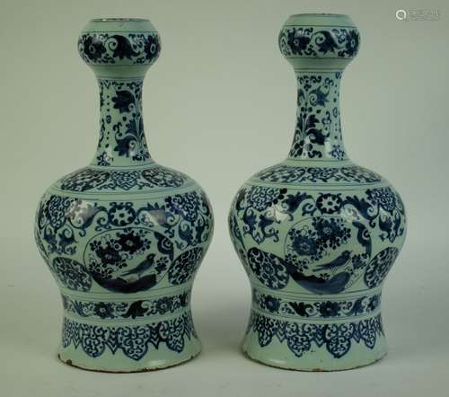 A pair of Delft vases