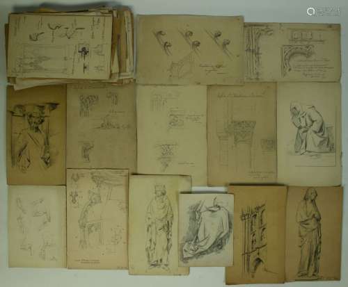 A large lot with old drawings