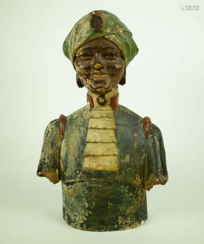 Patinated plaster bust of an oriental youth
