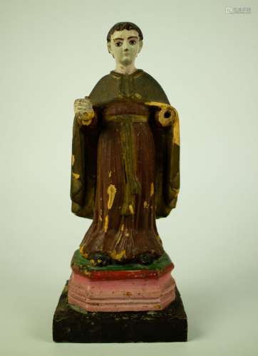 Spanish colonial Saint statue in wood 18th century