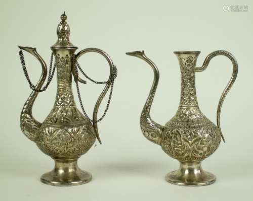 2 Ottoman silver jugs