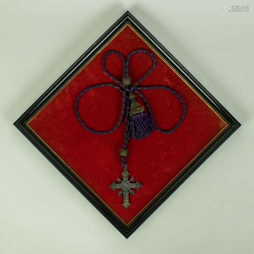 Frame with silver cross Pius IX (1846-1878)