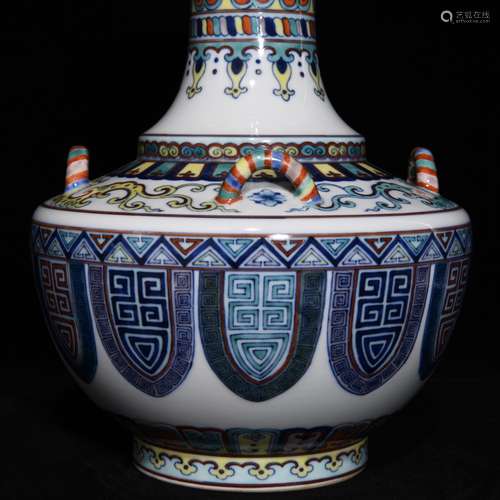 Qianlong blue and white bucket color four series tray mouth ...