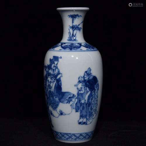 Kangxi blue and white three-star bottle