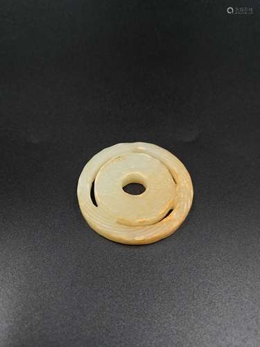 Hetian jade grain spiral jade wall