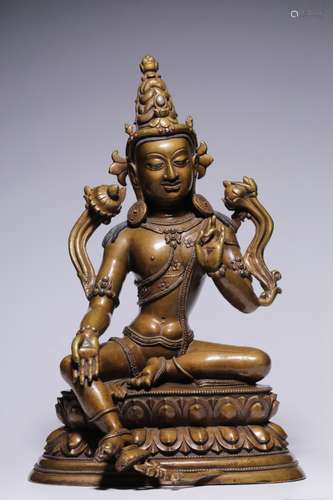 The seated statue of Tara was embedded in bronze in the Song...