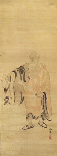 1879-1971 野田九浦 南泉斬貓 紙本立軸