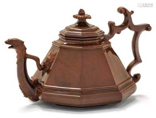BÖTTGERSTEINZEUG茶壶和盖子迈森，约1710年，Johann Jakob Irminge...