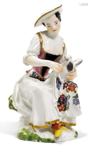 GIRL WITH A DOVEMeissen，约1745年，Johann Joachim Kändler制作的...