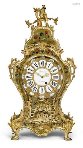 PENDULE WITH CONTRE BOULLE-MARKETIE路易十五，表盘标志。BOUCHER...