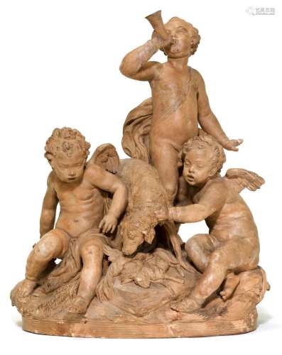 ALLEGORICAL FIGURE GROUP OF HUNTING，法国路易十六，18世纪，陶器...
