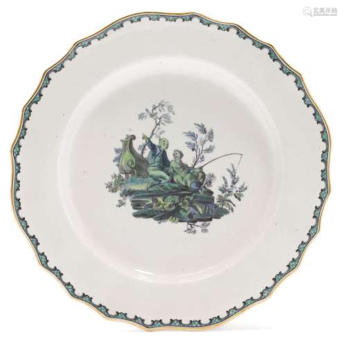 瓷盘与中国人的角落图奈，约1765年。以让-巴蒂斯特-皮莱门特风格的...