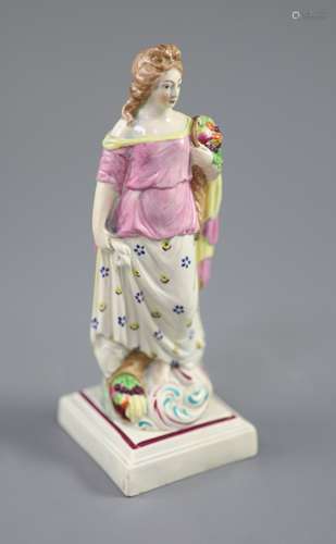 A Neale & Co pearlware figure 'Ceres', on stepped base, c.17...