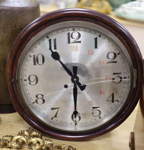 A Victorian mahogany circular eight day wall clock, with sil...