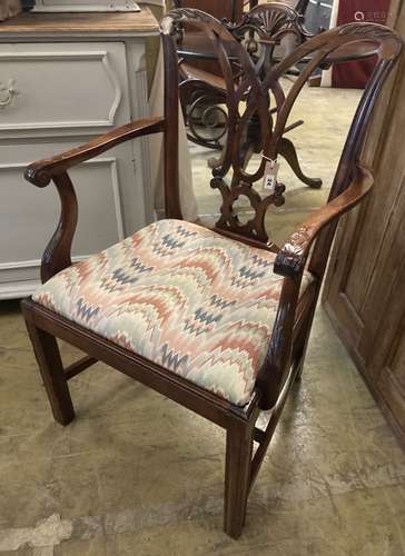 A George III mahogany elbow chair