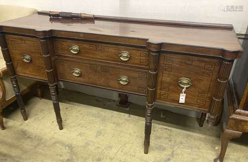 A George IV Scottish ebony strung mahogany sideboard, width ...