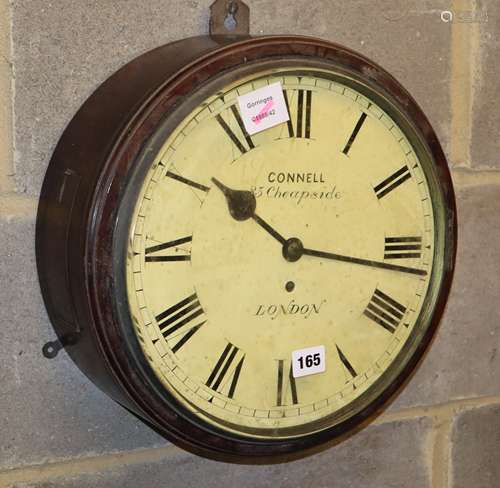 A Victorian mahogany dial wall timepiece, the dial inscribed...