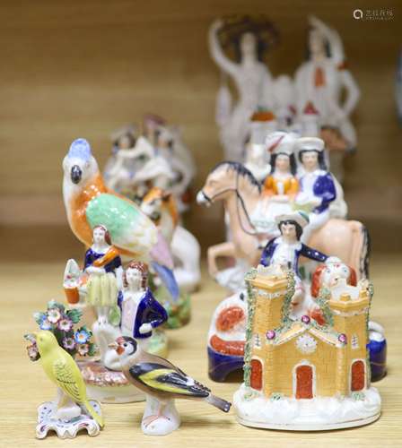 A collection of assorted Staffordshire figures and sundry ce...