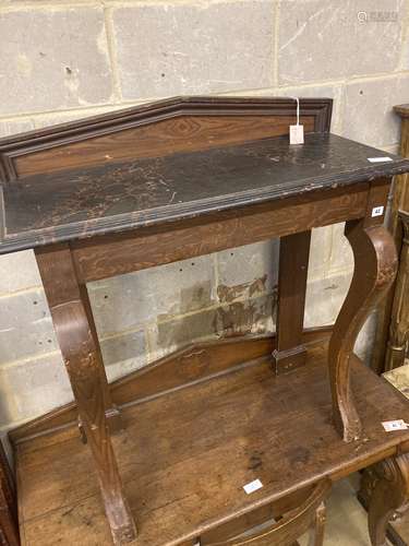 A Victorian painted, simulated grain and faux marble console...