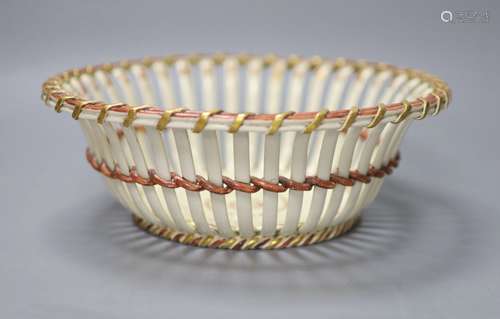 A Wedgwood brown enamelled and gilded basket, early 19th cen...