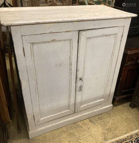 A Victorian painted pine cabinet, width 105cm, depth 53cm, h...