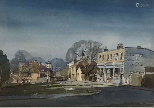 William Barnes, watercolour, 'Crooked Billet, Woodhayes Road...