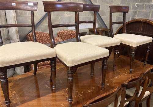 A harlequin set of eight early Victorian mahogany dining cha...