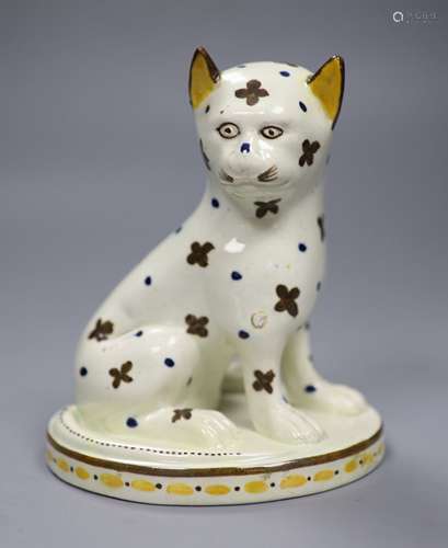 A rare large Staffordshire pearlware figure of a cat, c.1790...