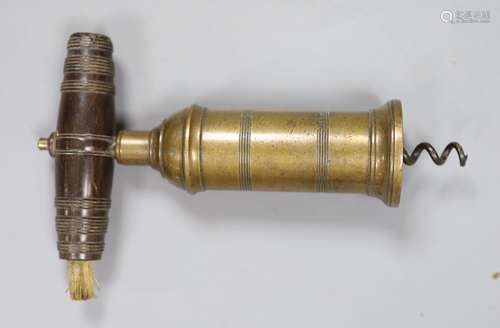 A 19th century Thomasson type brass and rosewood handled cor...