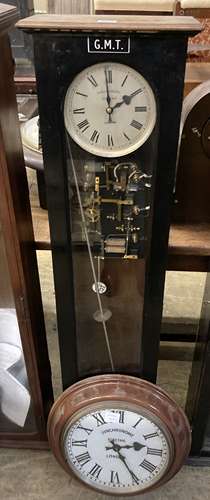 A Synchronome electric oak cased pendulum master clock, heig...