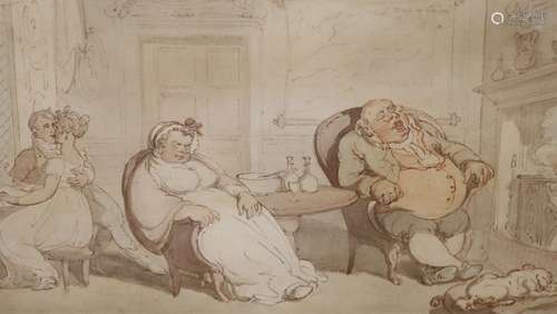 Thomas Rowlandson (1756-1827), ink and watercolour, 'The Mus...