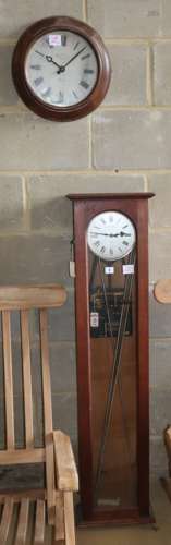 A Synchronome electric master clock in an oak case, Dial 35c...