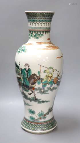 A 19th century Chinese famille verte baluster vase, height 4...