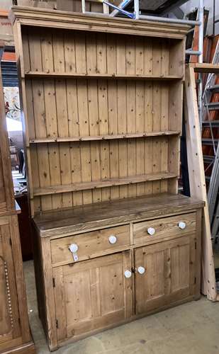 A Victorian pine dresser, length 141cm, depth 52cm, height 2...