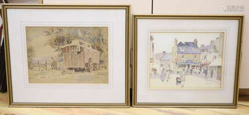 David Thomas Rose (1871-1964), two watercolours, 'A Corner o...