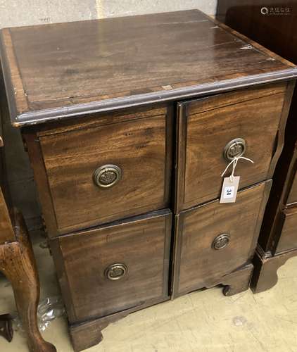 A George III mahogany commode, width 54cm depth 45cm height ...