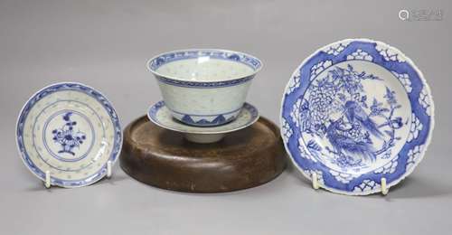 A group of Chinese blue and white wares, including a Chinese...