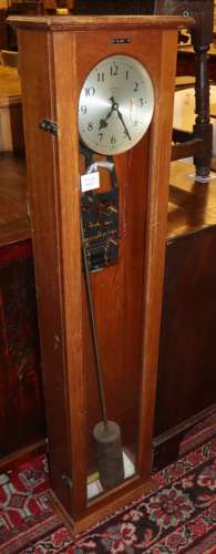 A mid 20th century teak cased Synchronome master clock, heig...