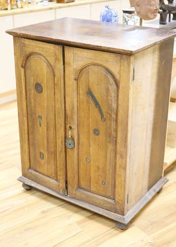 A walnut collector's cabinet for Chinese and Asian amulets a...