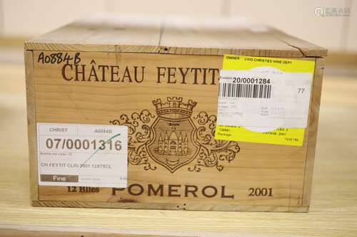 Twelve bottles of Chateau Feytit-Clinet - Pomerol OWC, 2001