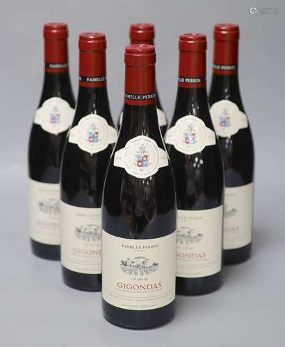 Six bottles of Famille Perrin Gigondas 