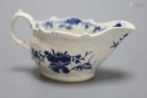 An 18th century Worcester 'two porter ' pattern cream boat, ...