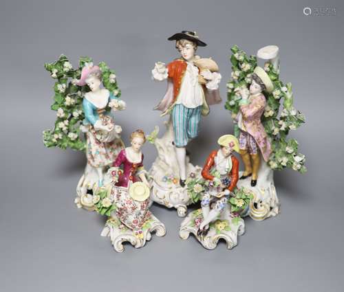 Five Continental porcelain figures, tallest 22.5cmCONDITION:...