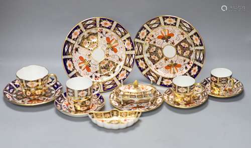 A Royal Crown Derby imari pattern 2451 cup and saucer, three...