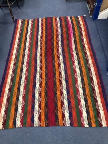 A Kelim polychrome flatweave rug, 210 x 150cm