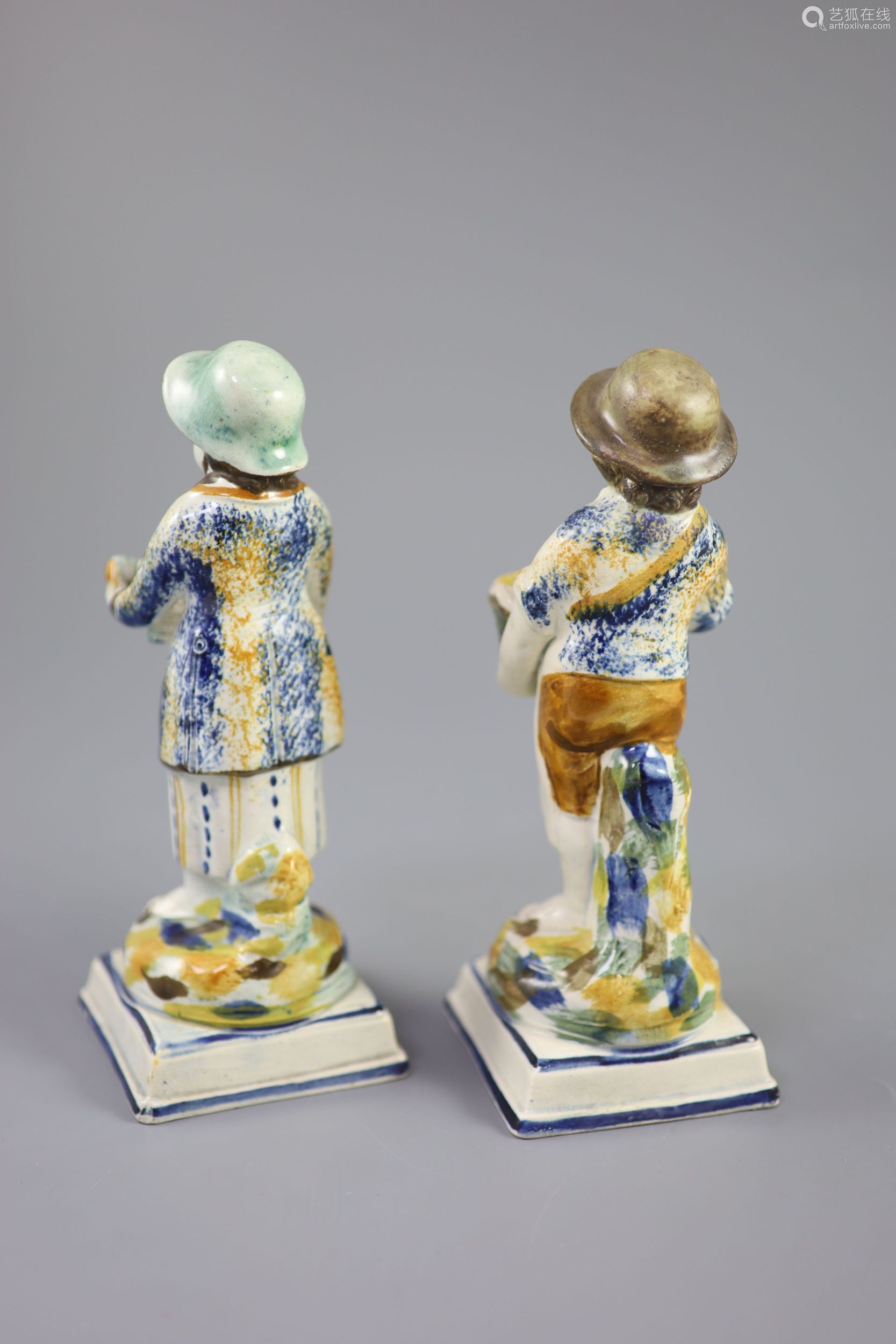 A pair of Prattware figures of fruit and biscuit street vendï¼ãDeal Price Pictureã